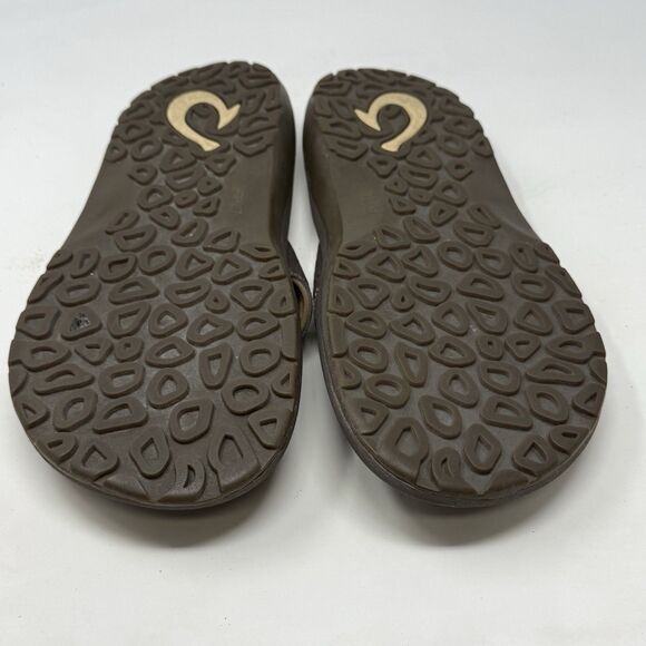 Olukai Ohana Sandals Flip Flops Mens 10 Brown Thong Comfort Casual Beach Preppy - Picture 14 of 15